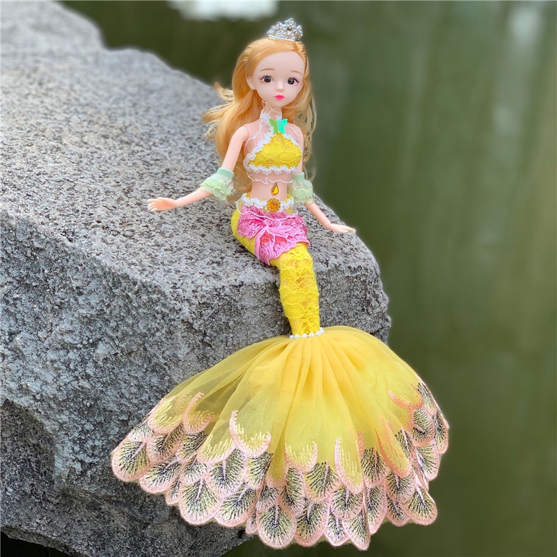 Búp Bê Nàng Tiên Cá Thêu Họa Tiết Xinh Xắn Cho Bé