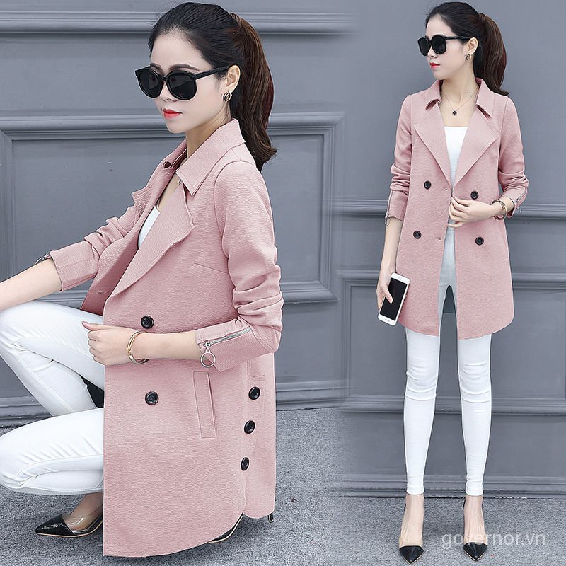 Trench Coat Womens Long2021Spring New Korean Style Women's Clothing All-Matching Fashion Loose and Slimming Coat for Women Spring and Autumn