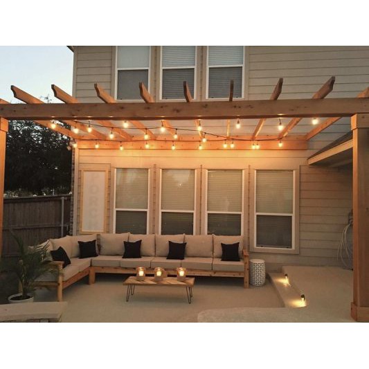 Dây đèn 5m 10 đui E27 kèm bóng LED loại tốt ( Chuyên dụng trang trí ngoài trời )