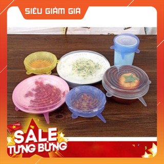 Bộ 6 Nắp Silicon Đậy Bát Đĩa (màu trắng)