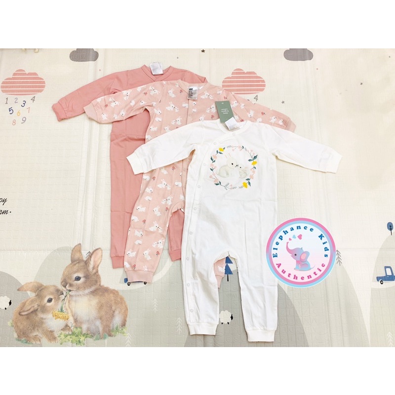 Sét body dài tay thỏ hồng HM size 12-18M
