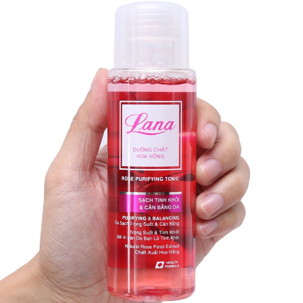 Nước Hoa Hồng 150ml Lana Giúp Cân Bằng Độ Ẩm, Làm Trắng Và Săn Chắc Da Chính Hãng.