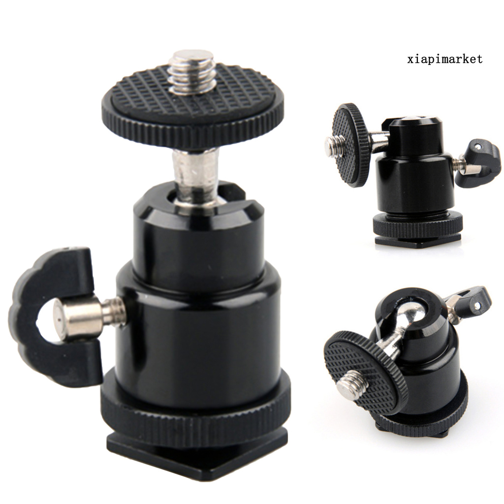 XIA| Standard 1/4 Screw Port Ball Head Convenient Panoramic Metal 360 Degree Swivel Tripod Adapter for Camera