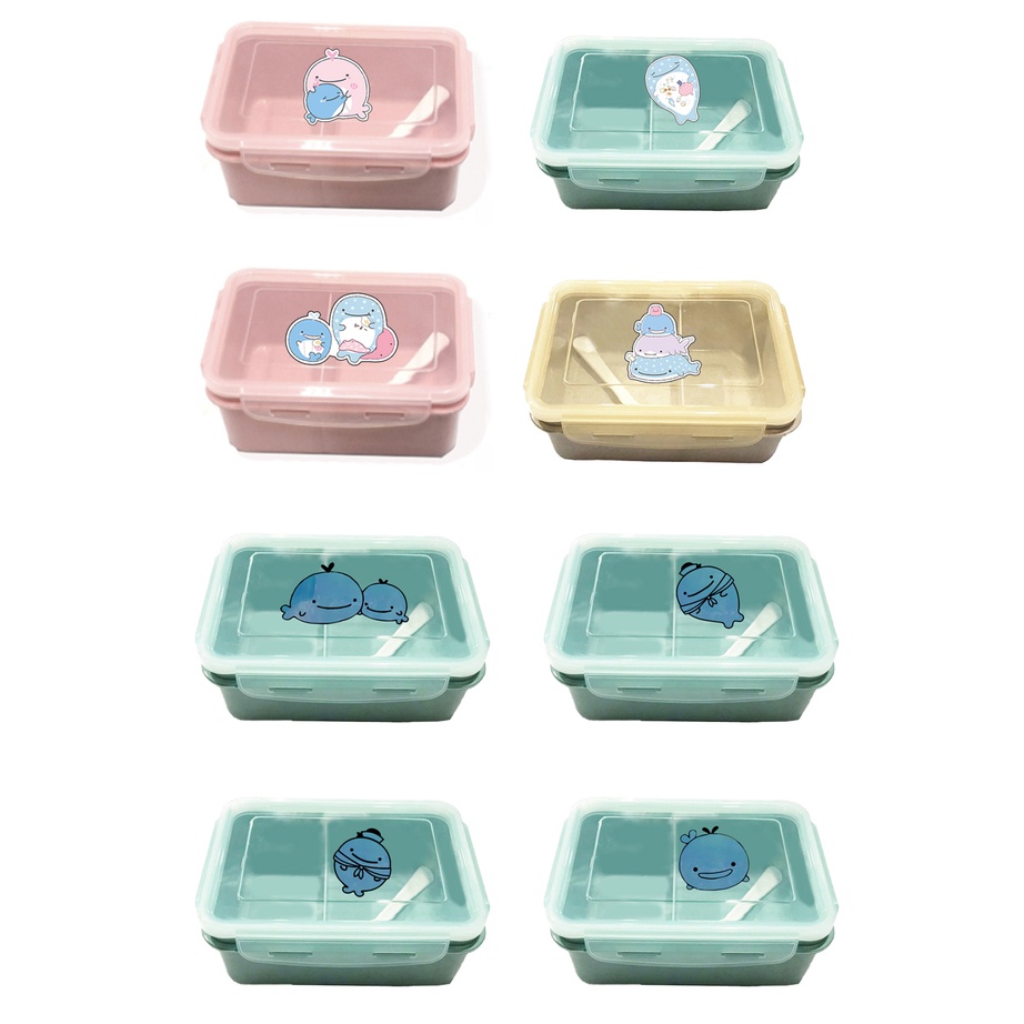 Hộp cơm vuông doremon HCV2 totoro vô diện shin chopper jinbei san usagyuuun sumikko chuột vàng hộp đựng thực phẩm PP