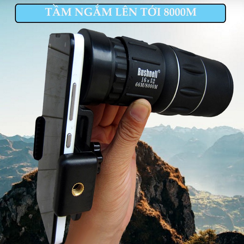 HÀNG CAO CẤP -  (Video test) Ống Nhòm Bushnell 1 Mắt, Độ Phóng Đại16 Lần, Tầm Ngắm 66-8000M Bảo Hành 12 Tháng - Lỗi 1 Đổ