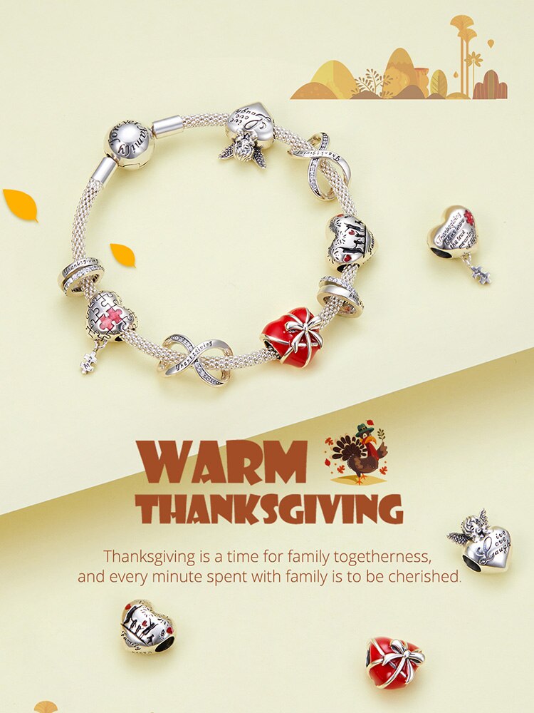 Hạt xỏ vòng đeo tay BAMOER SCC1633 bạc hình thiên thần cho phái nữ