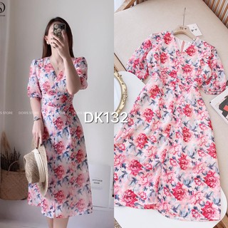 Váy hoa tay lỡ nữ nhẹ nhàng tôn dáng dk132