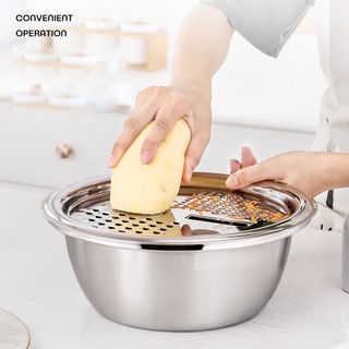 Bộ dụng cụ bào nạo rau củ kiêm rổ và chậu Inox Cao cấp đa năng tiện ích - 4060718271