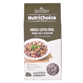 Gạo lứt tấm cám hỗn hợp lotus rice nutrichoice 500g