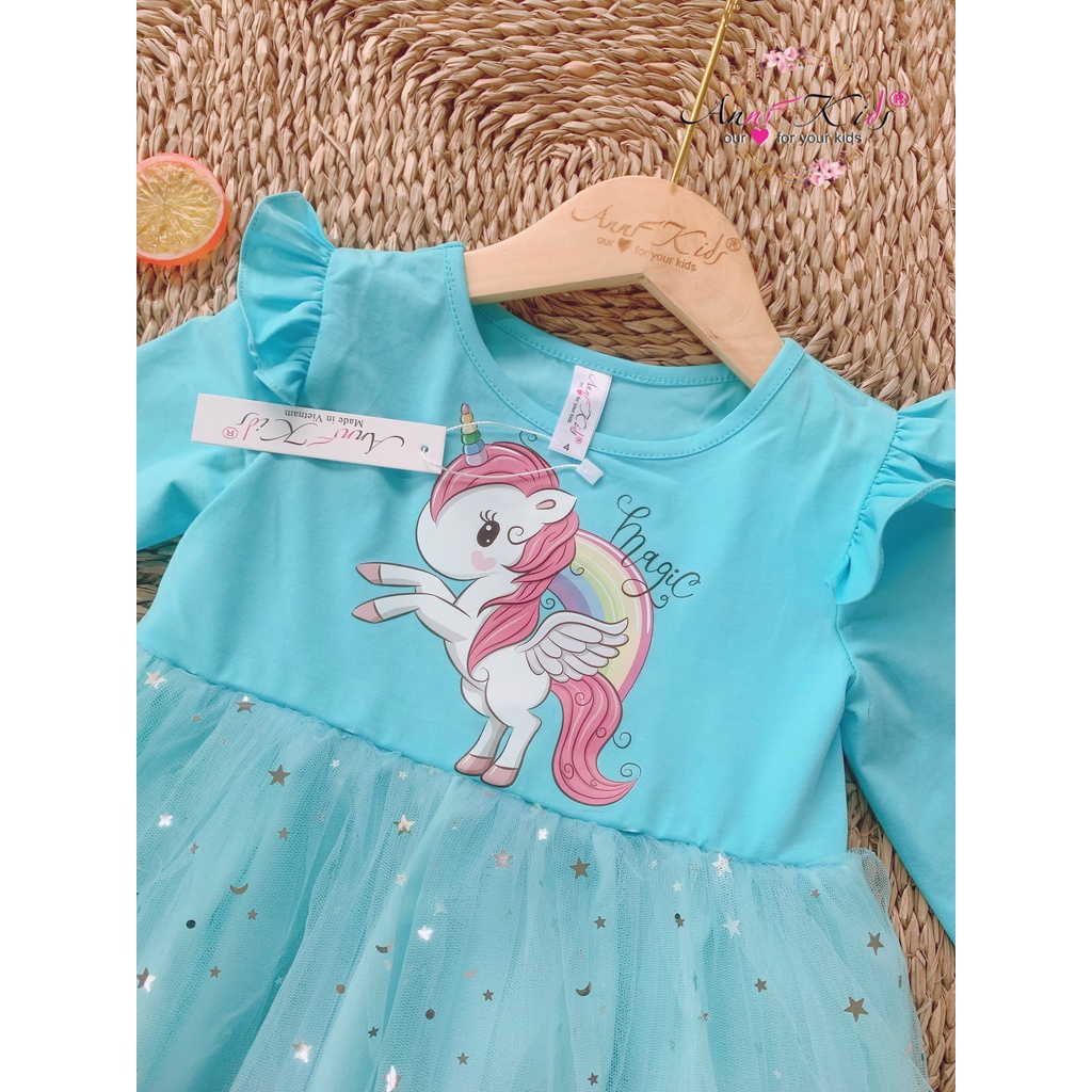 Váy dài tay Bé Gái -Pika kids  - Váy thu đông cho bé gái chất liêu cotton cho bé 3-8 tuổi BG0005