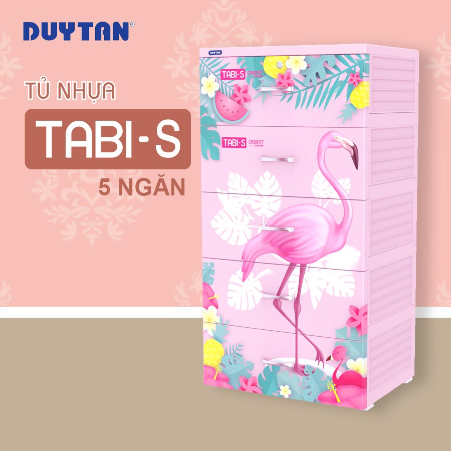 Tủ nhựa Duy Tân TABI S 5 ngăn- Kích thước: Cao 105cm- rộng 55cm-sâu 41cm