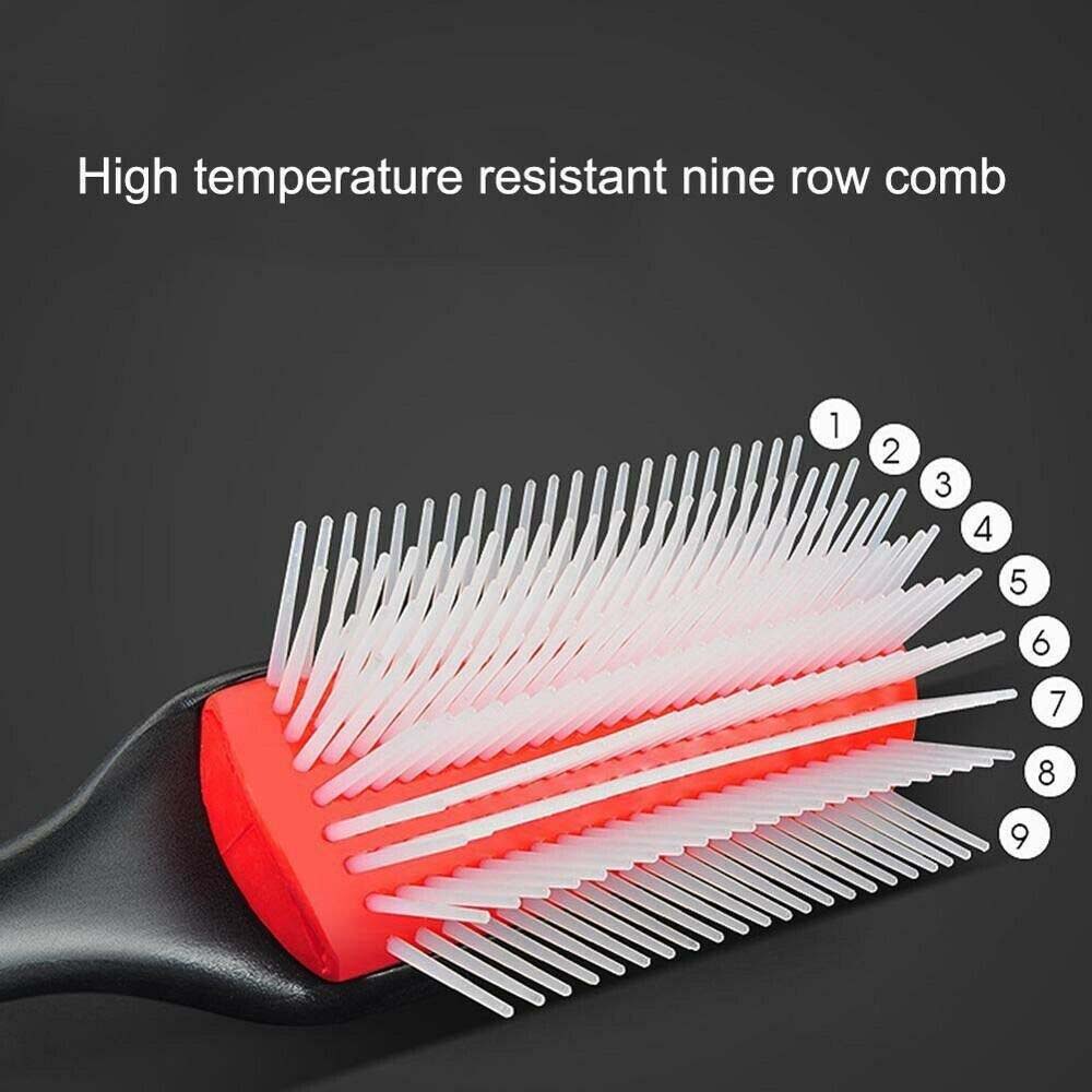 Lược tạo kiểu tóc thiết kế 9 hàng trên miếng đệm răng lược cao su D3 tiện dụng