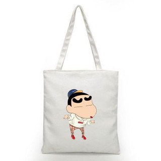 TÚI TOTE VẢI BỐ CANVAS HÌNH SHIN NGỘ NGHĨNH CÓ KHÓA LT025