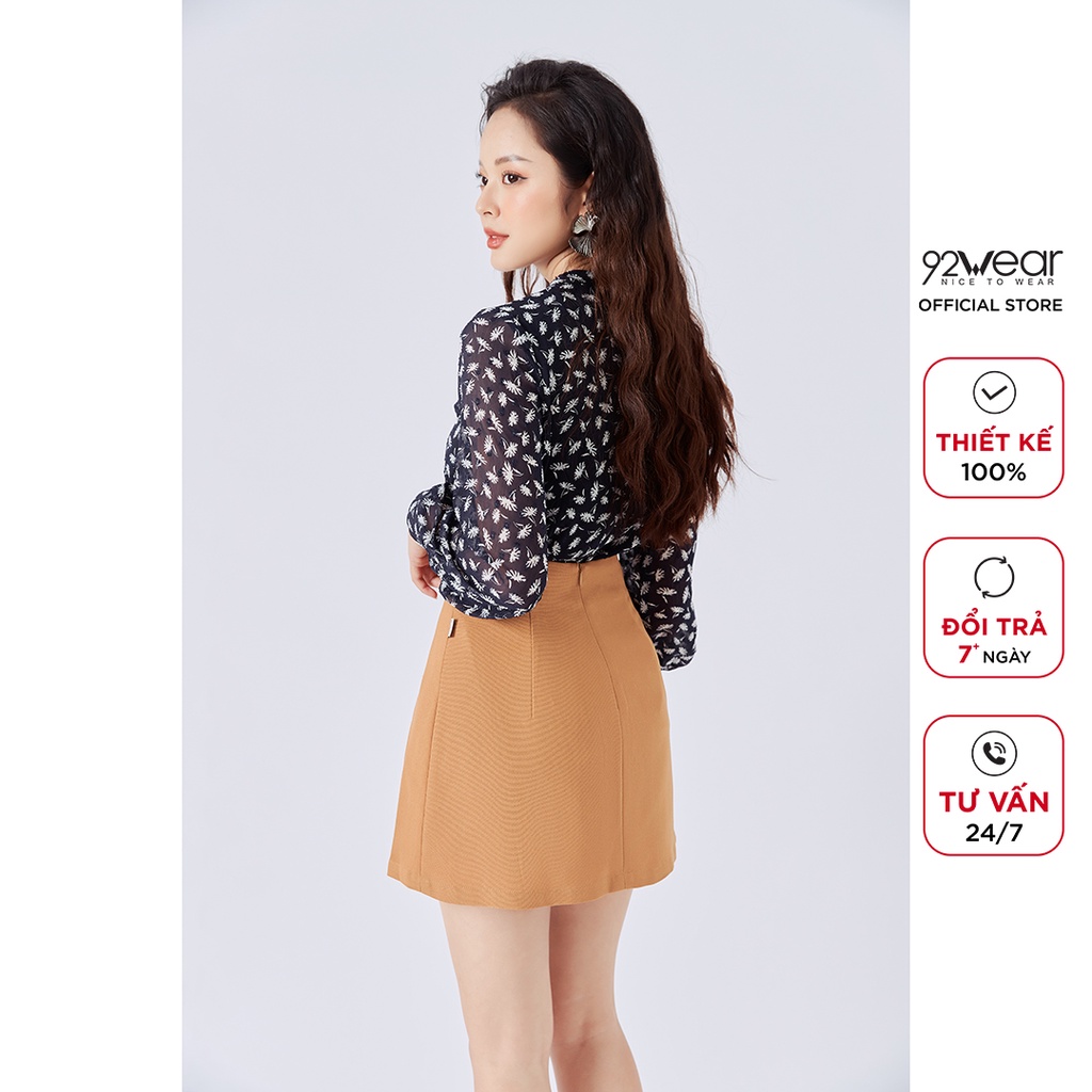 Chân váy ngắn xếp ly 92WEAR thiết kế công sở có túi JXA1898 | BigBuy360 - bigbuy360.vn