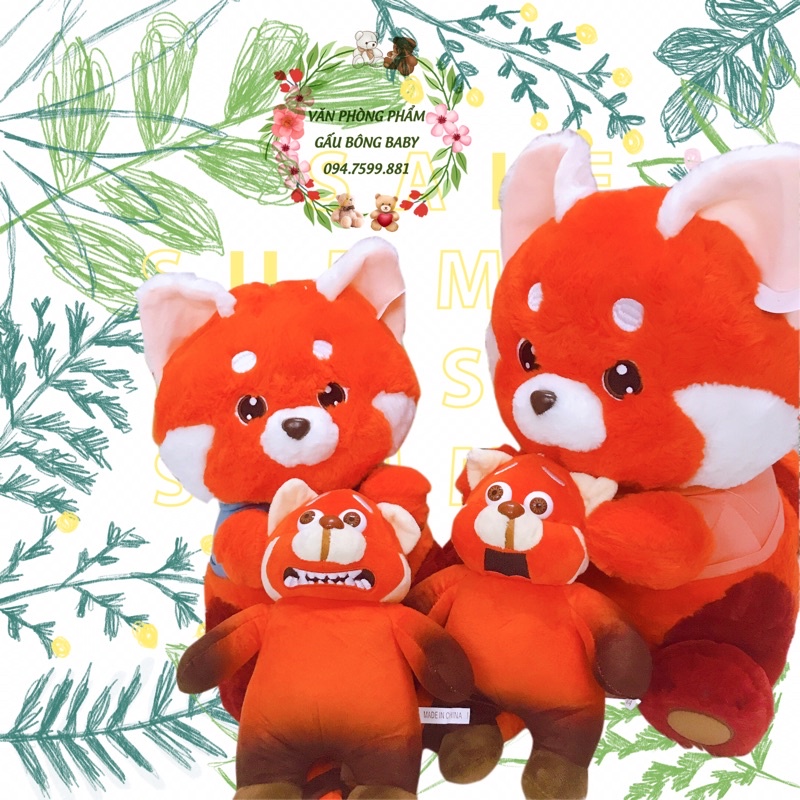 Thú nhồi bông Gấu đỏ biến hình Turning Red Disney - Gấu bông, gối ôm Gấu đỏ mềm mịn xịn mượt cho bé