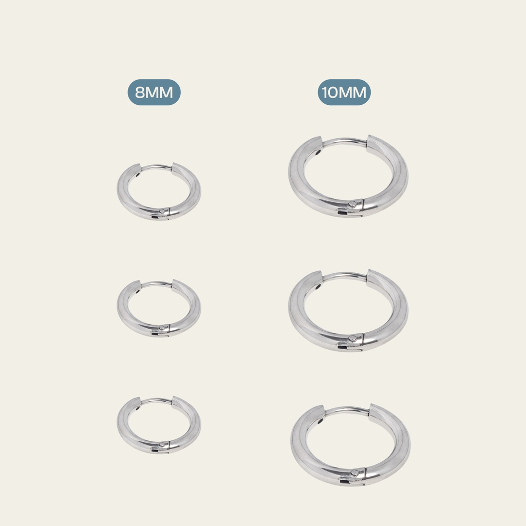 Khuyên tai vòng dày trơn MINIMAL HOOP cho nam và nữ Elegant