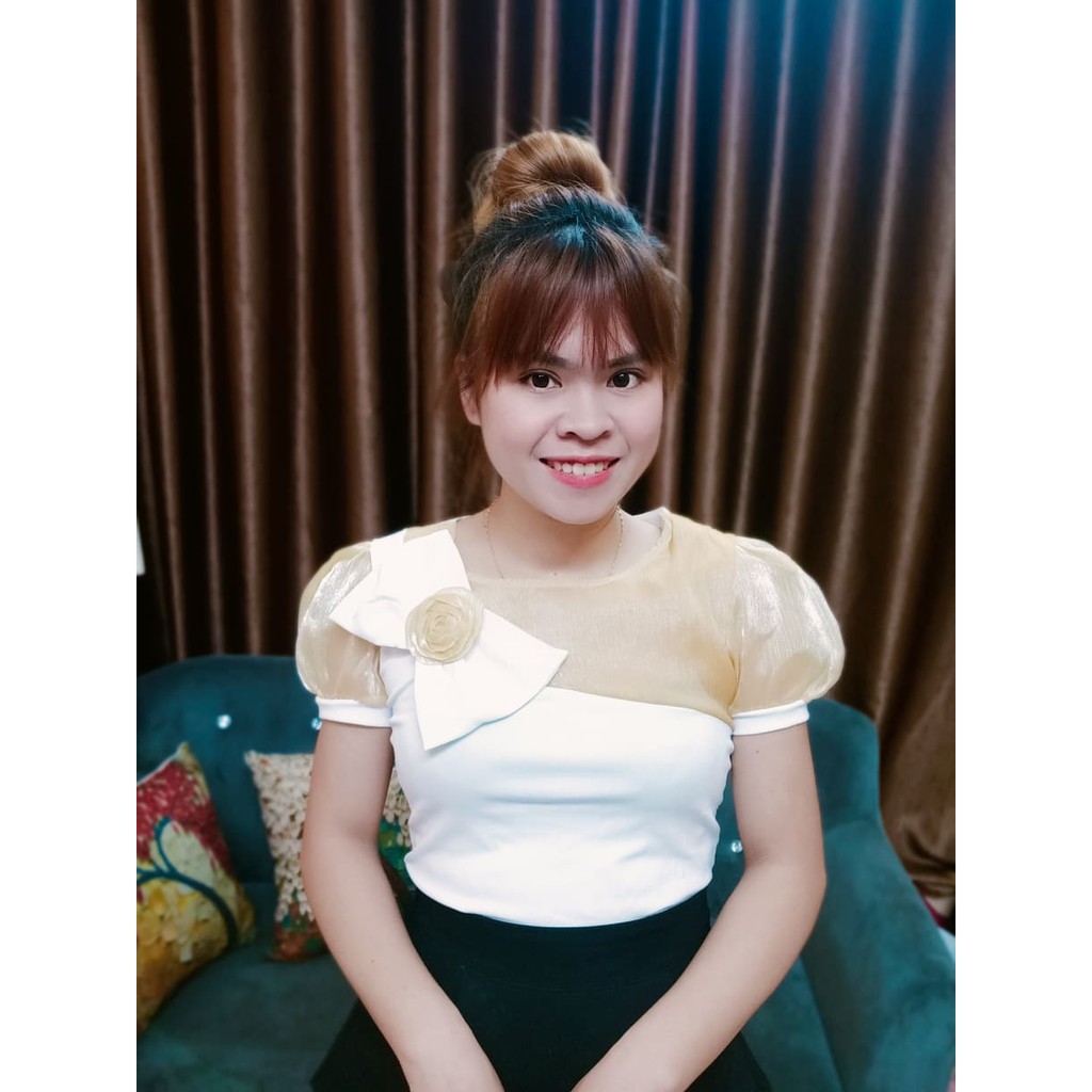 Áo kiểu nơ ngực ngắn tay dáng ôm, Áo thun kiểu cổ nơ tôn dáng vải cotton co giãn AT02 - phamtrangredep shop