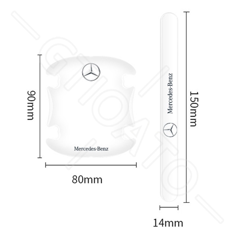 GTIOATO Trong Suốt Bộ Bảo Vệ Tay Nắm Cửa ô Tô Bộ Bảo Vệ Bát Cửa Gương Hậu Xe HơI MiếNg DáN ChốNg XưỚC Phụ Kiện Oto Cho Mercedes Benz W204 G63 GLC C200 W205 C300 AMG GLC300 E300 W213 W212