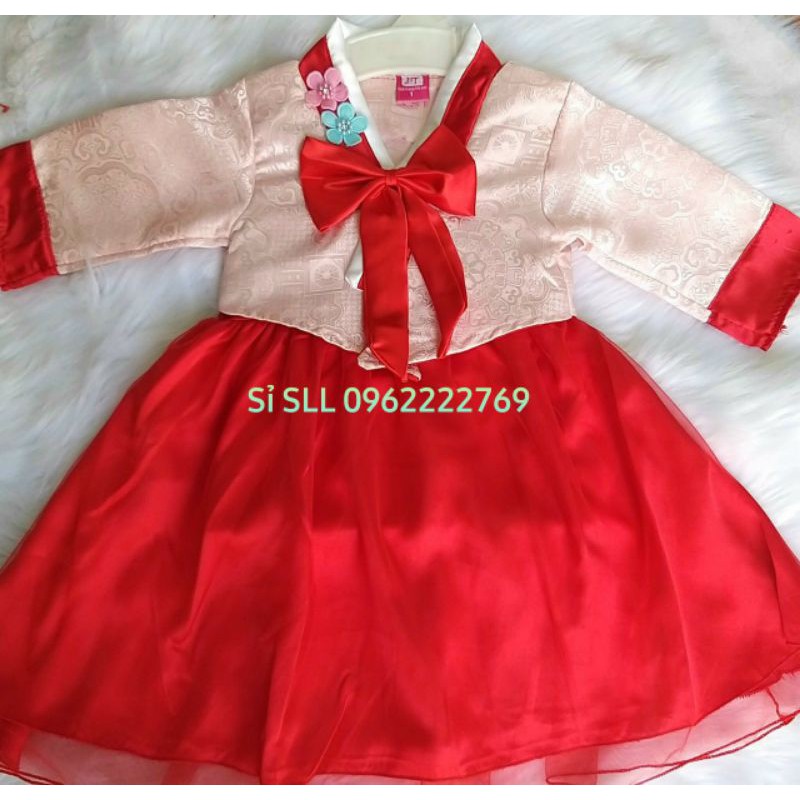 9-18kg Set Bộ Hanbok Hàn Quốc Gấm Lụa Cho Bé Gái