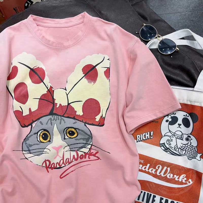 NRVP Áo thun cotton tay ngắn cổ tròn phong cách Hàn Quốc thời trang mùa hè dành cho nữ