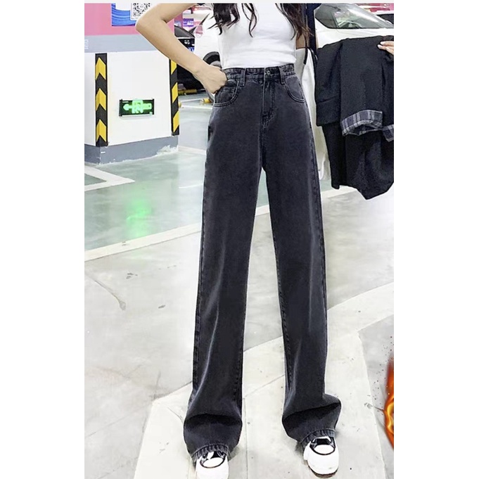Quần jean bò ống rộng suông xuông nữ jeans cạp cao phong cách Hàn Quốc sành điệu style 2022 SKShop22 | BigBuy360 - bigbuy360.vn