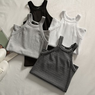 Áo Croptop ba lỗ sát nách basic dáng ôm chất thun - by Sugargalz