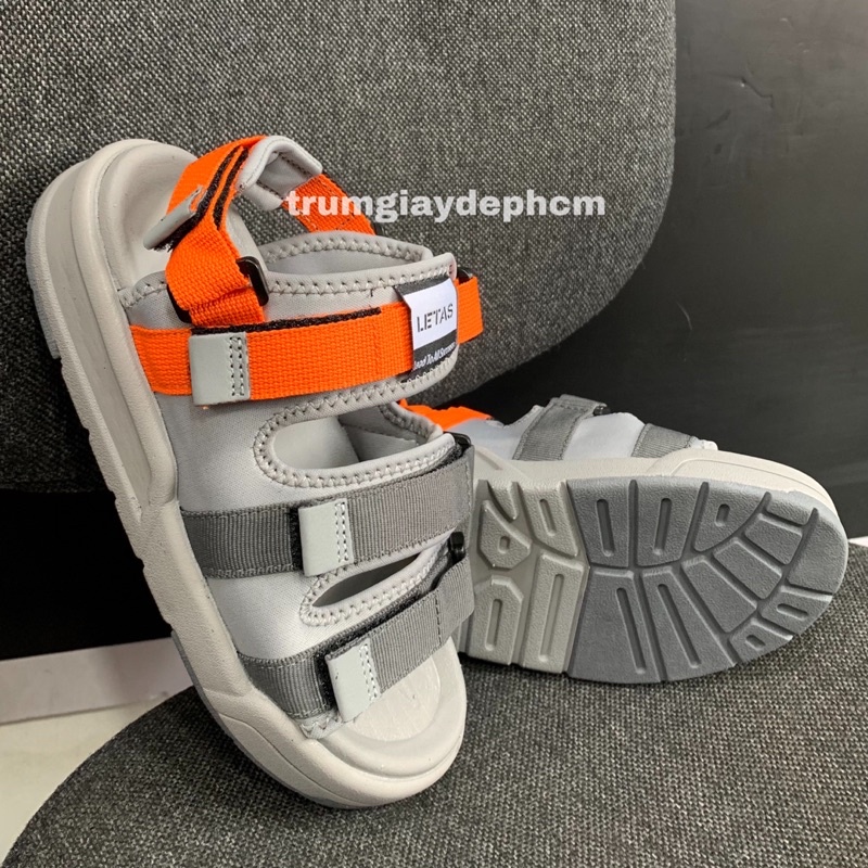 [Chính Hãng] Giày Sandal Letas Nam Nữ - D1001GBO Xám Phối Cam