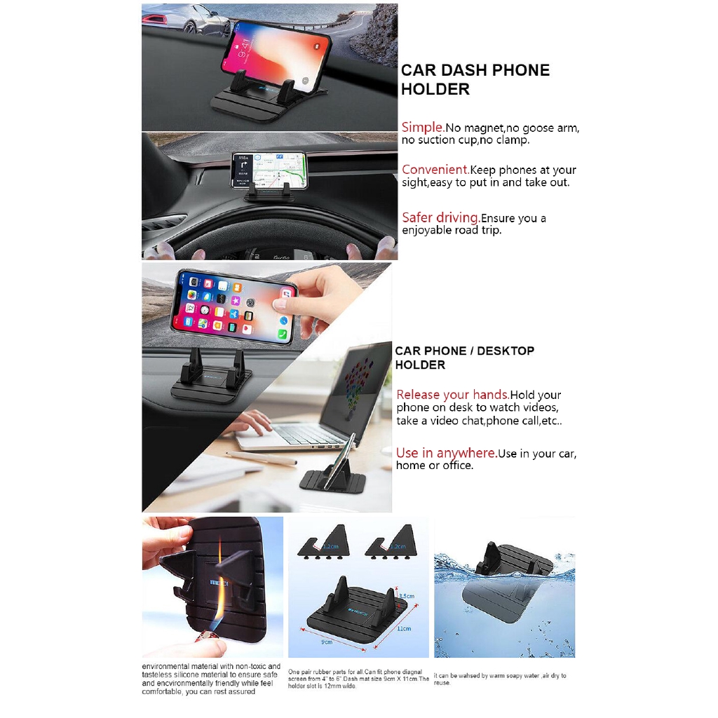 Giá Đỡ Điện Thoại Chống Trượt Tiện Dụng Dùng Trên Xe Ô Tô | BigBuy360 - bigbuy360.vn