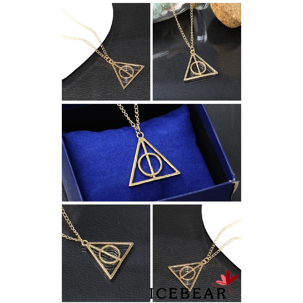 Dây chuyền mặt tam giác mạ vàng phong cách Harry Potter