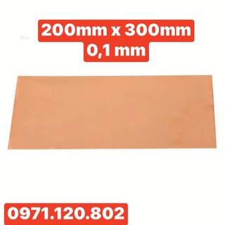 Tấm đồng lá 0,1mm x 200mm x300mm