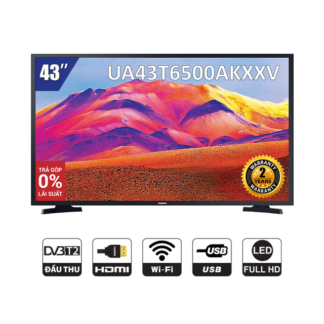 [Mã SAM500CE giảm 5% đơn 4TR5] Smart Tivi Samsung 43 Inch Full HD UA43T6500AKXXV - Miễn phí lắp đặt