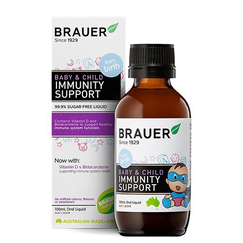 Brauer Baby Child Immunity Support 100ml Tăng Sức Đề Kháng và Hỗ Trợ Miện Dịch Cho Bé