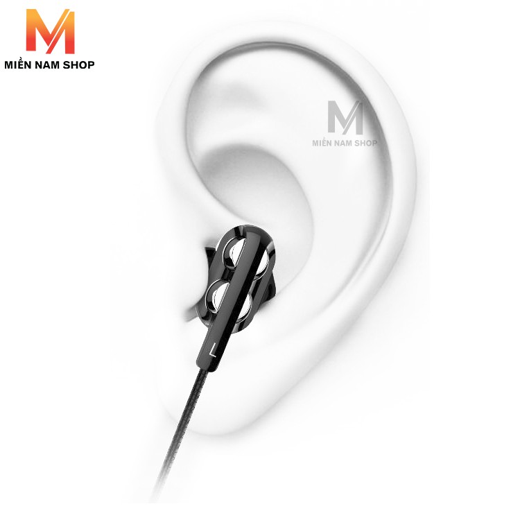 Tai nghe nhét tai A4 HiFi lõi kép siêu bass MẪU MỚI 2019 , Hỗ Trợ Micro Đàm Thoại+Tặng kèm nút cao su