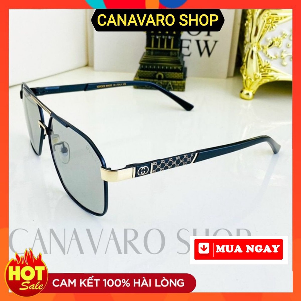 Kính Đổi Màu Nam Khi Ra Nắng Đi Ngày Và Đêm Cao Cấp Phân Cực Chống Chói Chống Tia UV CANAVARO CN065 Có Hộp