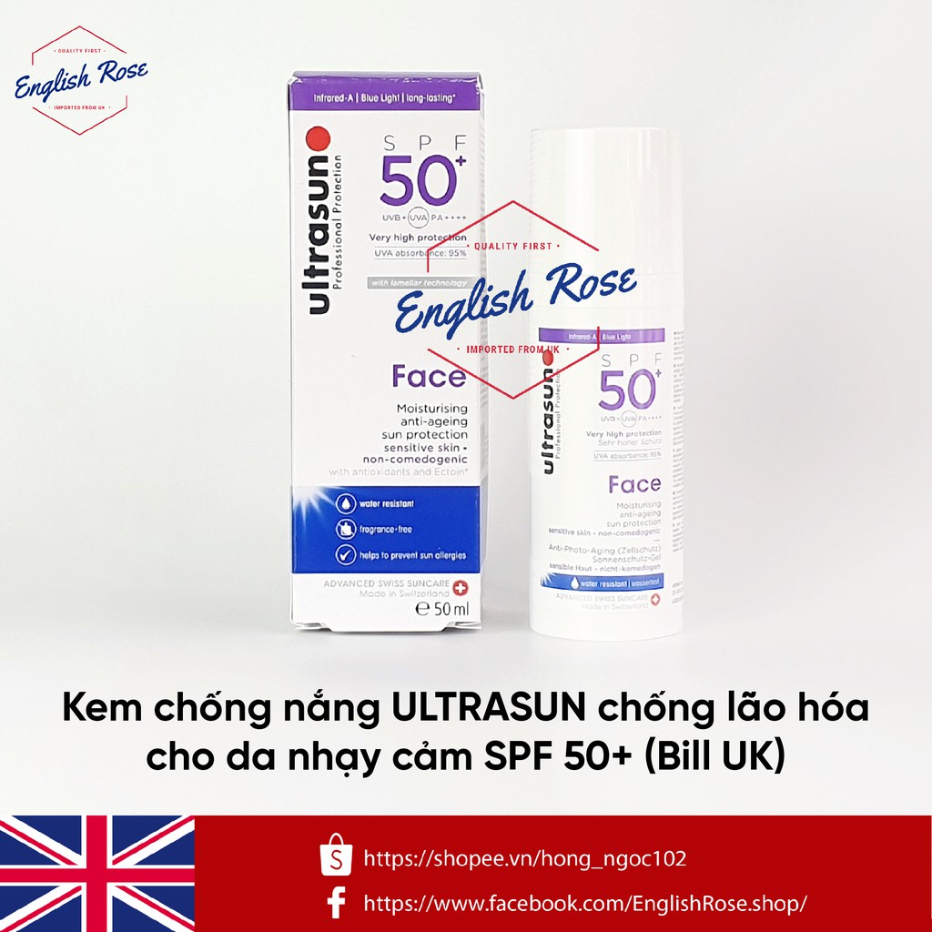 Kem chống nắng ULTRASUN chống lão hóa cho da nhạy cảm SPF 30 và SPF 50
