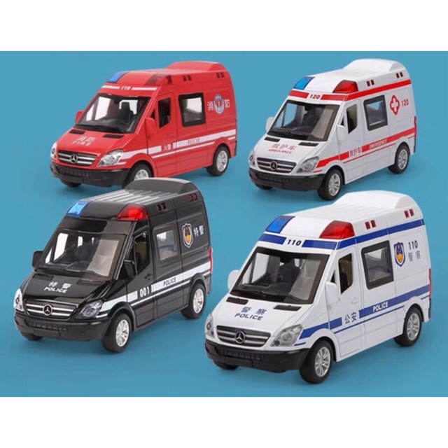 Có sẵn  [Hơn 10 kiểu chọn lựa]  Mô hình Xe cấp cứu/ cứu thương - Xe cảnh sát - Xe Swat