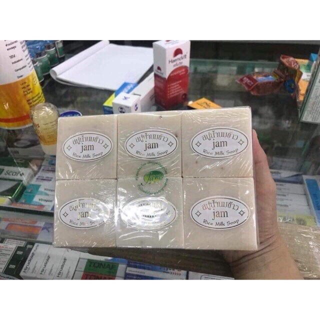 Xà Phòng Kích Trắng Cám Gạo Thái Lan Jam Rice Milk Soap