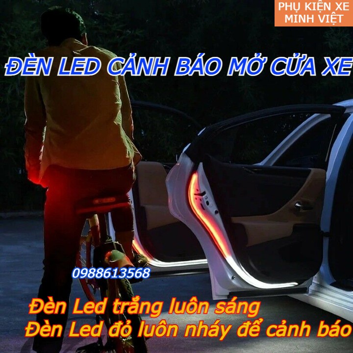 Đèn cảnh báo mở cửa ô tô - Đèn Led ô tô nhấp nháy cảnh báo an toàn dán cửa xe dài 1.2m