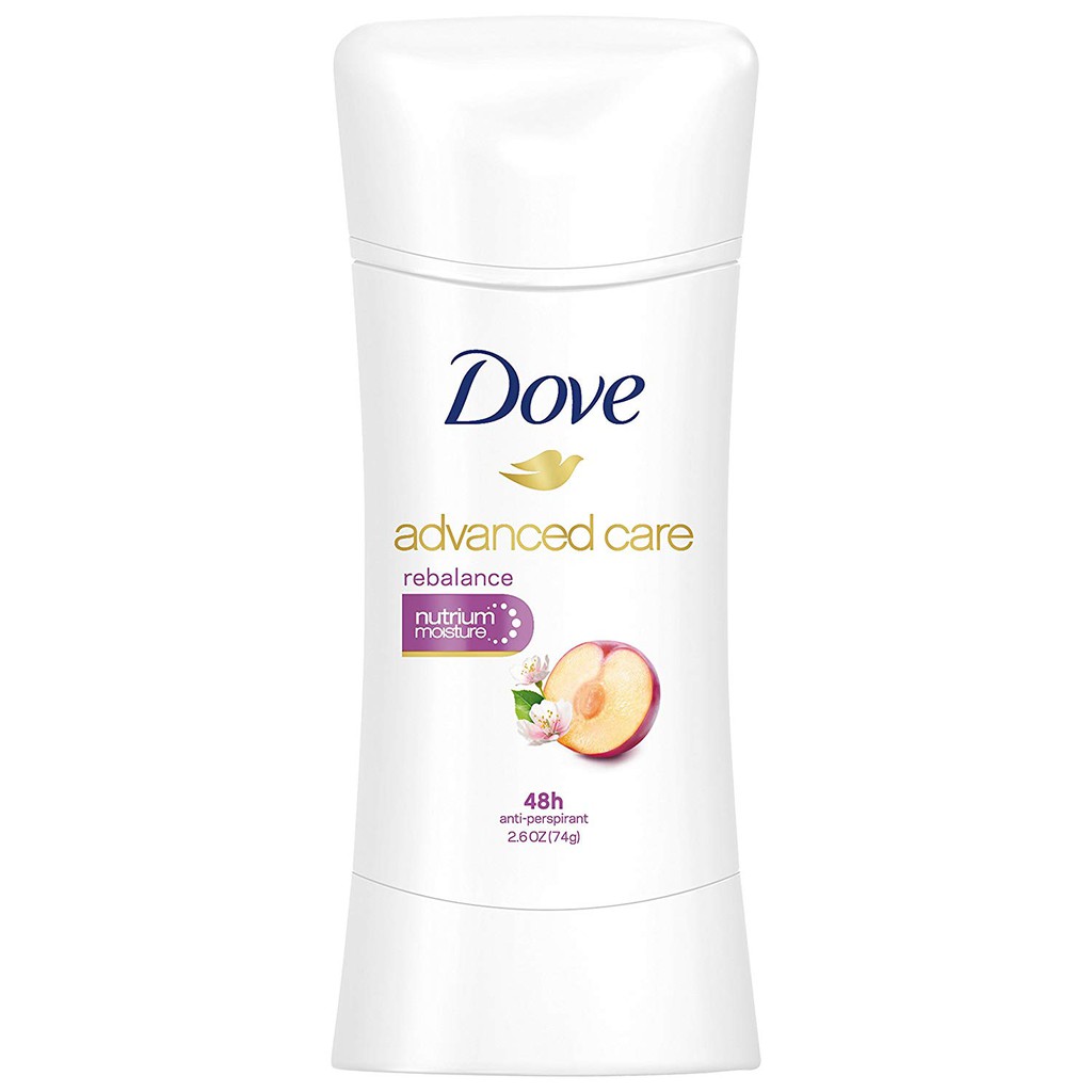 Lăn khử mùi nữ dạng sáp Dove Advanced Care Antiperspirant Deodorant Rebalance 74g (Mỹ)