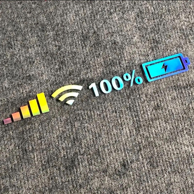 Miếng Dán Trang Trí Kính Chắn Gió Xe Hơi Lazer WiFi Hình Logo Điện Thoại Nhiều Màu