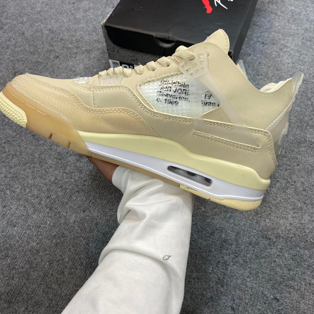 GIÀY THỂ THAO SNEAKER JORDAN 4 OFF WHITE, VÀNG NAM NỮ CỰC HOT