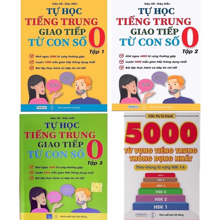 Sách-Combo: Tự học tiếng trung giao tiếp từ con số 0 tập 1+2+9