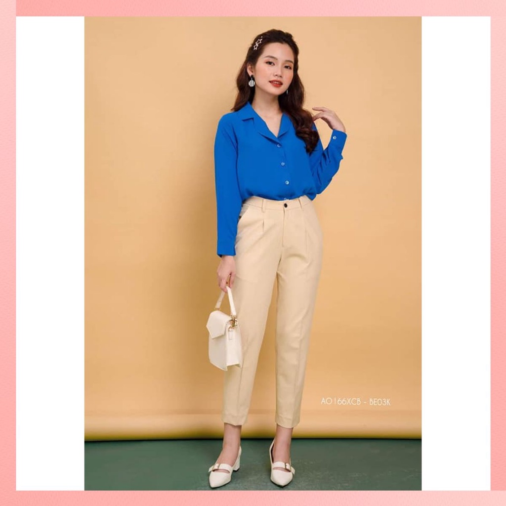 Quần Tây Công Sở, Quần Baggy Vải Tuyết Mưa Vitex Cap Cao - Ống Suông - Màu Đen - Nâu - Ghi -xanh Than - Mặc Đi Chơi Đi H