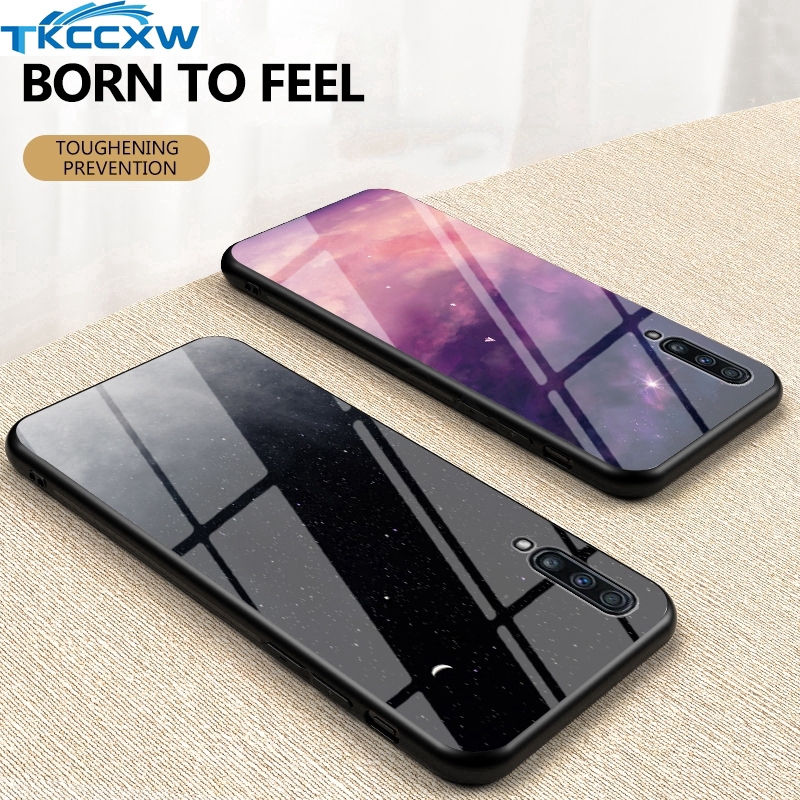 Ốp điện thoại kính cường lực viền silicon cho Samsung Galaxy A70S A70 A50S A50 A30S A30 A20 A10 A80 A90 5G A10