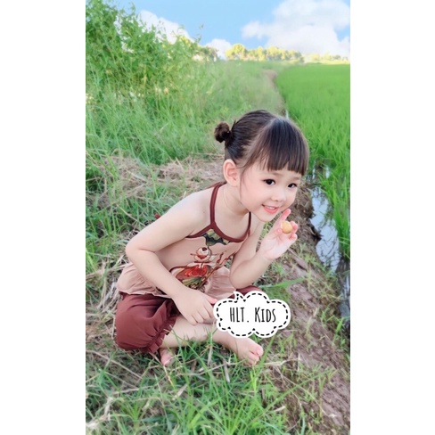 Bộ yếm nâu chú cuội đón trung thu cho bé