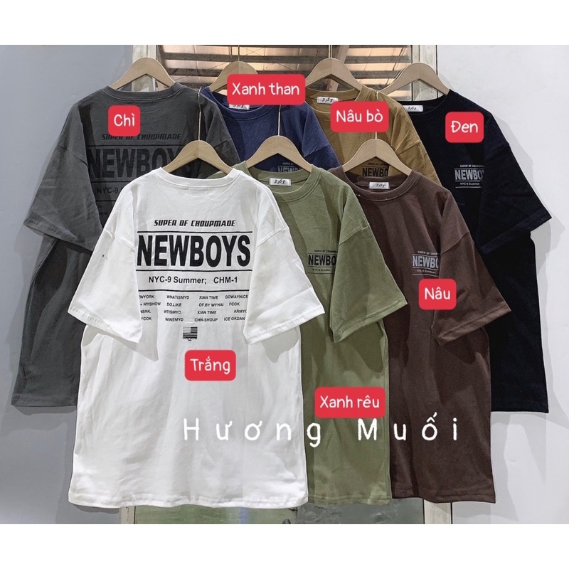 Áo thun chữ NEWBOYS in 2 mặt - thun 3158