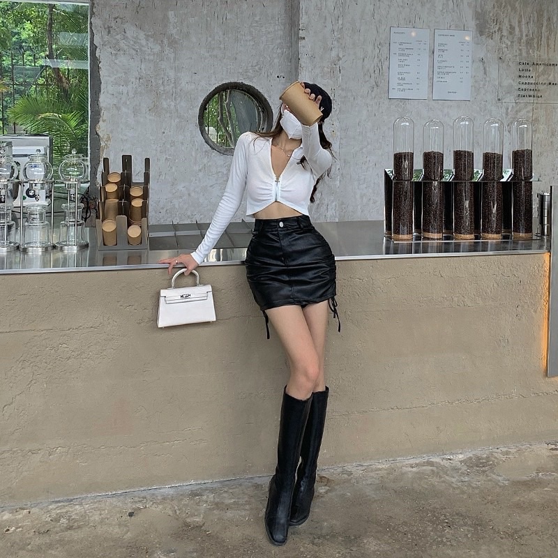 [Mã 11FASHIONSALE1 giảm 10K đơn 50K] CHÂN VÁY DA RÚT HAI BÊN | BigBuy360 - bigbuy360.vn