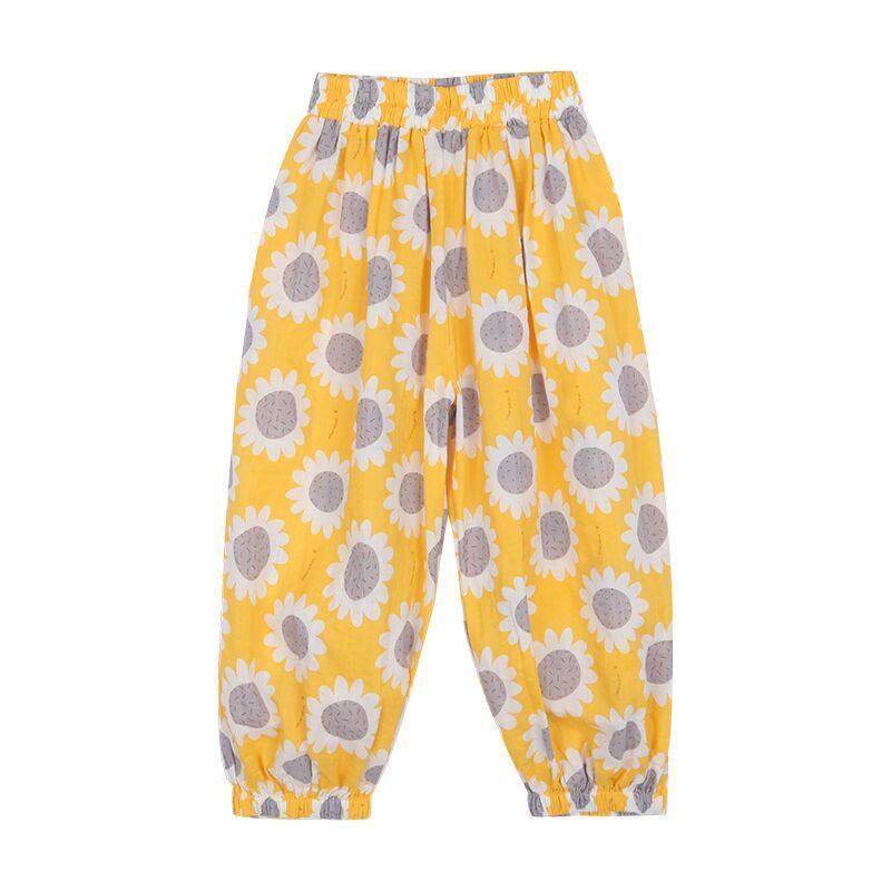 Quần dài mỏng in họa tiết hoa giản dị chống muỗi thời trang mùa hè Hàn Quốc mới cho bé gái