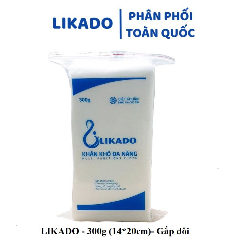 [LIKADO] Khăn vải khô đa năng Likado 300g kích thước(14x20), 270 tờ ( 5 tặng 1)