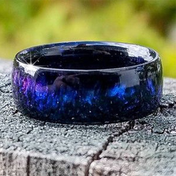 Nhẫn Đính Hôn Bằng Nhựa Resin Màu Cầu Vồng Thời Trang